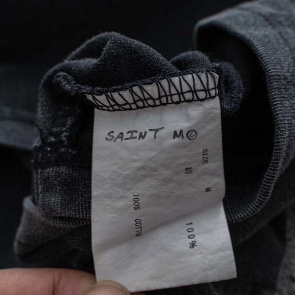 Saint Michael x WIND AND SEA Classic Blue Letter Logo Short Sleeves Black - Picture 7 of 12